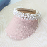 Outdoor sun protection sun pearl straw hat