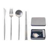 Stainless steel portable cutlery set