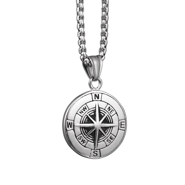 Titanium steel necklace compas