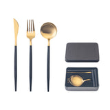 Stainless steel portable cutlery set