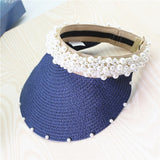 Outdoor sun protection sun pearl straw hat
