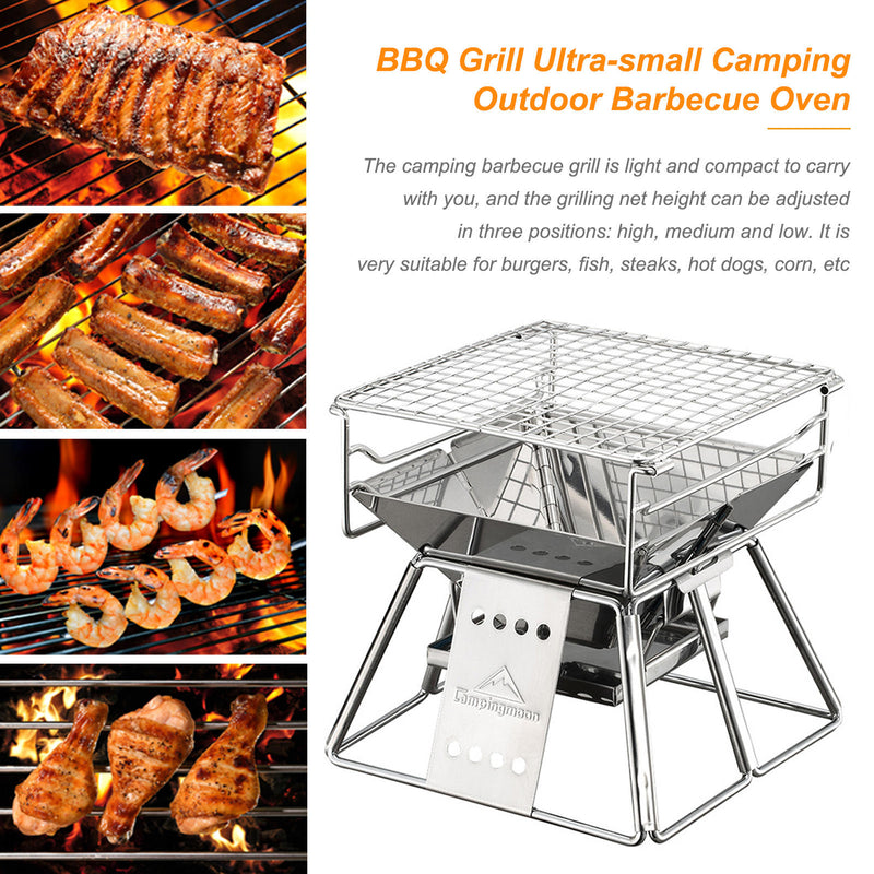 Portable Stainless Steel BBQ Grill for Outdoor/Camping