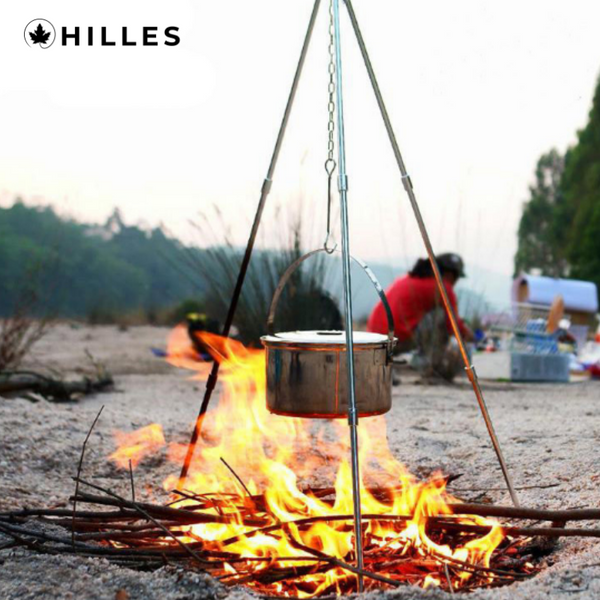 Camping outdoor campfire tripod hanging pot