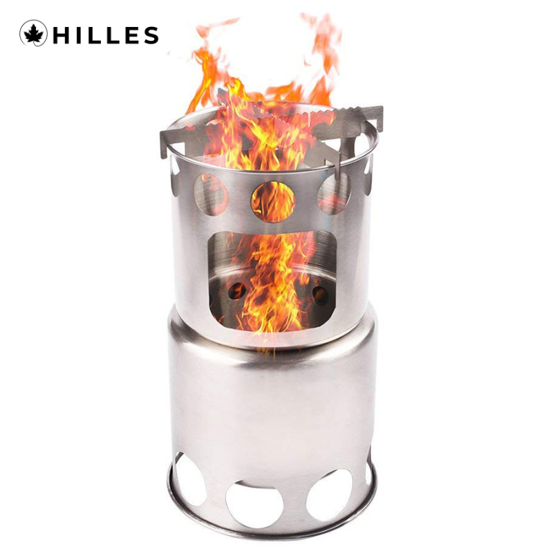 Portable Combo Wood Burning Stainless Steel Stove for Camping