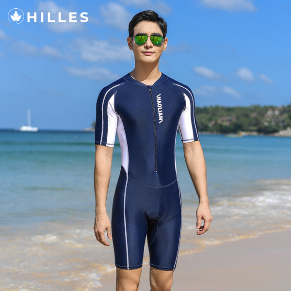 One-Piece Swimsuit Short-Sleeved Five-Point Sports Surfing Suit Men