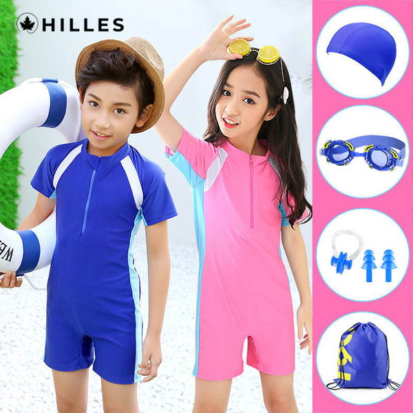 Children's sun protection one-piece swimsuit